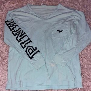 PINK, size M! Super great condition no damage! Pocket on front and V-neck!